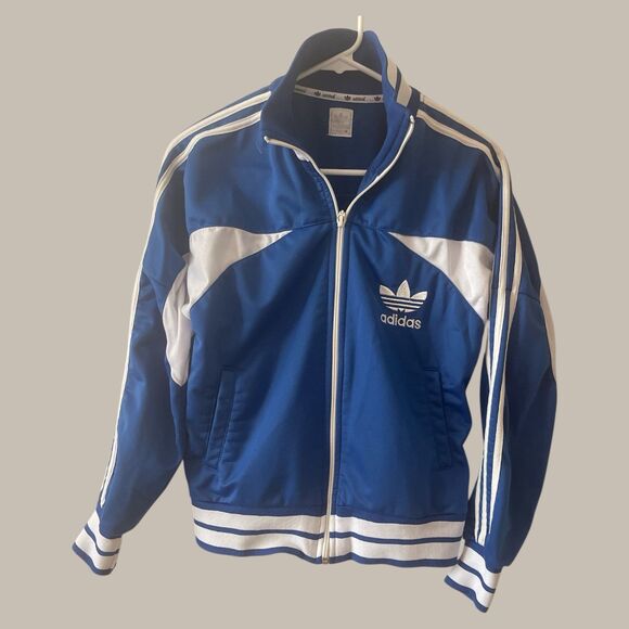 adidas Originals Jackets & Blazers - Vintage Adidas Trefoil 3 Stripe Track Jacket Asian Size M Zip Up Blue Y2K Japan